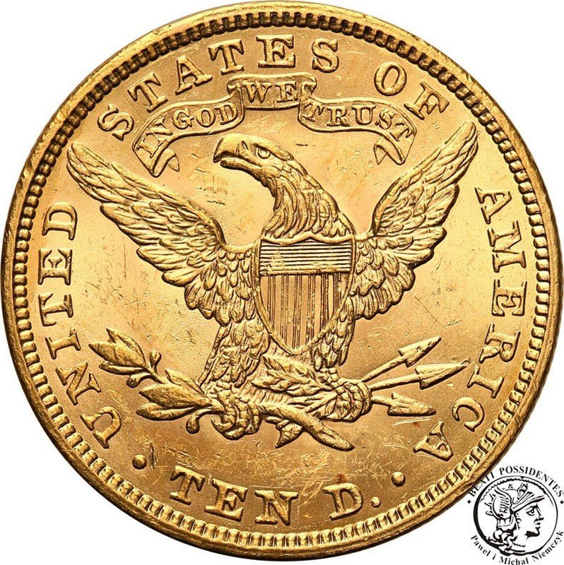 USA 10 dolarów głowa 1907 st. 1-